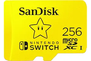 SANDISK Tarjeta microSD con licencia oficial para Nintendo Switch, Super Mario Superstar 256GB (Velocidad de Lectura hasta 100 MB/s, UHS-I, V30,C10, U3D)