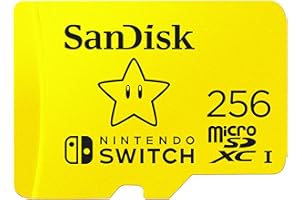 SanDisk microSDXC UHS-I Speicherkarte für Nintendo Switch 256 GB (V30, U3, C10, A1, 100 MB/s Übertragung, mehr Platz für Spie