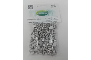 ELLOUGHTON GREENHOUSES 50 Cropped Head Aluminium Greenhouse Nuts & Bolts Genuine Elite Greenhouses Parts