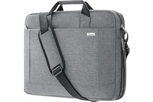 ‎VOOVA Voova große Laptoptasche für 14 15 15,6 16 Zoll Laptop, 30% mehr Kapazität, Innenfächer, verdickt wasserdicht Notebook Tasche, kann auf dem Koffer, kompatibel mit Macbook Dell HP, Grau