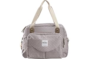 BEABA BÉABA - Genève II - Baby Changing Bag - Diaper Bag for Babies and Newborn - Large capacity - Baby Changing Mat - Isothermal lunch pouch - Buggy attachment system - Grey/Corail