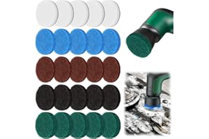 FICOFISE 25 Stück Aufsatz für Bosch Universal Brush: 5 Stile Reinigungsbürste Pad, Schaumstoffpad, Küchenpad, Mikrofaserpad, Hochleistungspad, Multi-Use Pad, Kompatibel mit Bosch Home/Garden 6033