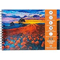 MENORAH - A4 Sketch Artist Book- Drawing Notebook- (50 Sheets)100 Pages- (21.0 cm x 29.7 cm)-140 GSM- (Poppy Field) Design