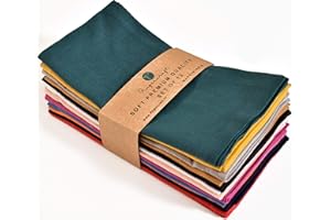 FINGERCRAFT- Cloth Napkins Classic Cotton Set of 12 Cotton Linen Blend Solid Color Dinner Napkins, Assorted Colors Multi Pack -Soft and Comfortable Reusable Fabric - for Home Use Multicolor