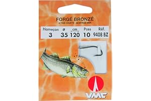 VMC - Hameçon monté mer forgé bronzé par 10