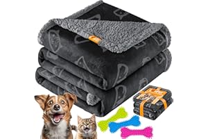 Lovpet® Couverture imperméable pour Chiens, Couverture en Polaire Sherpa pour Animaux domestiques + 3X os pour Jouets, Lavable en Machine - 152 x 127 cm - XL - Lavable en Machine