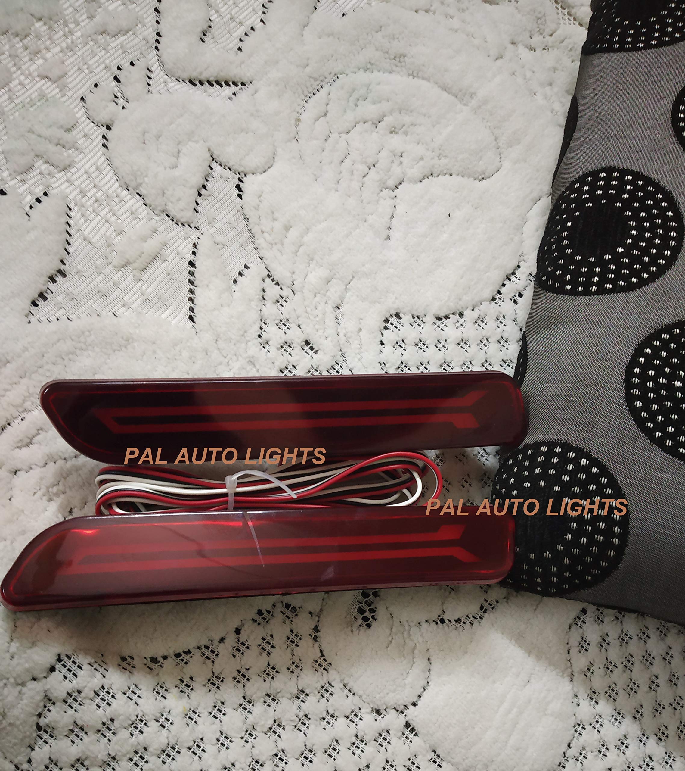 PALAUTOLIGHTS Imported Car Reflector LED Brake Light for Rear/Back Bumper Drl with Wiring for Maruti Suzuki Dzire 2017-2018 (Red) - Set of 2 - Image 4