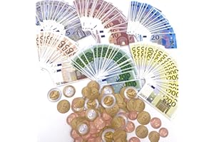 Carpeta Spielgeld Set┃160 Teile: 96 Scheine und 64 Münzen┃für Kaufmannsladen, zum Rechnen und Lernen┃Einkaufsladen┃Deko┃Fast 6.000 als Geld ★ NEU ★