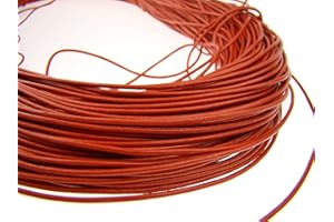 ‎ESNADO esnado Lederschnur Rund - 1,5 mm. Orange. 10 Meter | ECHTES Leder | pflanzlich gegerbt | ideal für die Herstellung von Schmuck und Armbändern, Basteln oder Dekorieren, DIY-Projekte, Mittelalter