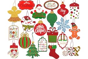 GIIFFU Étiquettes Cadeau Noel-80pcs Étiquettes Cadeau de Noël Paillettes, Noël Cadeau Emballage Étiquette avec Corde Suspendue pour cadeaux de Noël, Étiquette Nom Cadeau Noel, Autocollant Noel 20 Conception