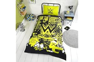 Coco Moon WWE Graffiti Kids Single Or Double Bed Duvet Bedding Set Genuine Wrestling Bedroom Merchandise (Single)