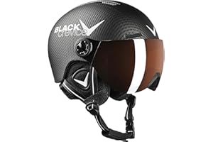 BLACK CREVICE Casco de esquí para niños Leogang I Casco esquí con viseraestilo piloto I Casco Snowboard para niños y niñas I Casco esquí Transpirable I Tamaño Ajustable