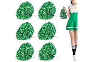 Niuhong 6 PCS Cheer Leader Poms Animadora Poms Accesorios Porristas Pom Bright Metallic Cheers Ball Squad Cheer Farben Pompons Poms Hand Flower Spirit Cheering Pom Colours Sports Games Team