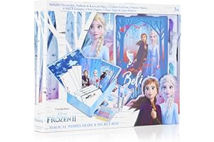 Disney Frozen 2 Journal, Tagebuch Set Kinder, Elsa Und Anna Schreibwaren Für Kinder, Madchen Schreibset, Notebook, Schreibheft Mit Schlüssel, Stempel Und Stiften Für Kinder, Mädchen Geschenke