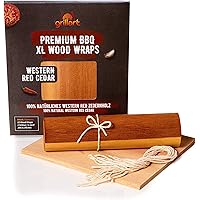 grillart® Premium BBQ Wood Wraps - 12 Stück XL Grillpapier – Zedernholz zum Grillen – Räucherpapier aus Zedernholz für…