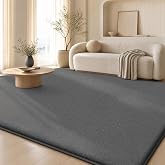 Homaxy Modern Non-Slip Living Room Rug, 120 x 16 cm, Dark Grey | Comfortable and Soft Room Rug, Machine Washable, No Shedding