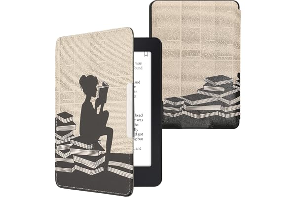 kwmobile Étui Compatible avec Amazon Kindle Paperwhite Coque - Étui à Rabat magnétique Tablette eReader Similicuir - Noir-Beige