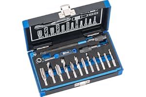 CONDOR Werkzeug 39602 | Kernloch Spiral- und Gewindebohrer-Bit-Satz mit Knarre & Adapter | 16-TLG. | 1/4" 6-Kant-Antrieb | M4-M12 | Xcess Performance | HSS Bohrer Set Profi Werkzeug