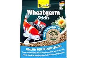 Tetra Pond Wheatgerm Sticks, Alimento rico en fibra para todos los peces de estanque, especialmente adecuado para temperaturas de agua frías (primavera, otoño), bolsa de 7 L
