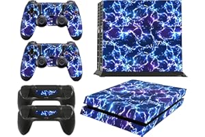 giZmoZ n gadgetZ GNG PS4 Konsolen-Gehäuseaufkleber, Motiv: Electric Storm, inklusive 2er-Set mit Aufklebern für Controller