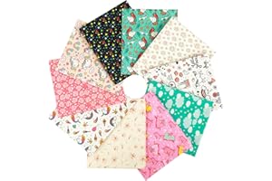 Craftido -43 Opciones- 100% Algodón Acolchado Tela Bundles 10pcs Fat Quarters 18”x21”(46x53cm) -Peso Medio 5.2oz- para Acolchar, Proyecto de Costura, Patchwork, DIY Manualidades - Day Dreaming