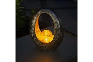 Bestfor Solar Powered Resin Garden Ornament Full Moon - Decorate your garden even in remote areas, no wires needed