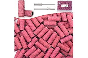 METEOROCK 150 Grit Mini Sanding Bands Nail Drill Bit 100 Pcs, 3.1 MM Small Sanding Bands for Nail, Upgrade Medium Grit Nail Sanding Bands for Manicures and Pedicure, Professional Small Nail Sanding Bands