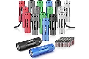 EverBrite 18-Pack LED Mini Pocket Torch, Small Keyring Torches Flashlight, Ideal for Camping Hiking Traveling Cycling Outdoors Party, Batteries Included