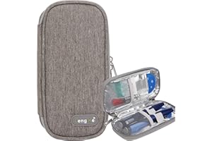 AYVANBER Insulin Cooler Travel Case Small Diabetic Medication Cooler Portable Cooling Bag with 2 Reusable Gel Ice Packs for Insulin Pens While Traveling and Other Diabetic Supplies (Grey)