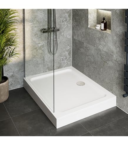 Rectangular 1000 1100 1200 Shower Tray With Gold Waste - View #6