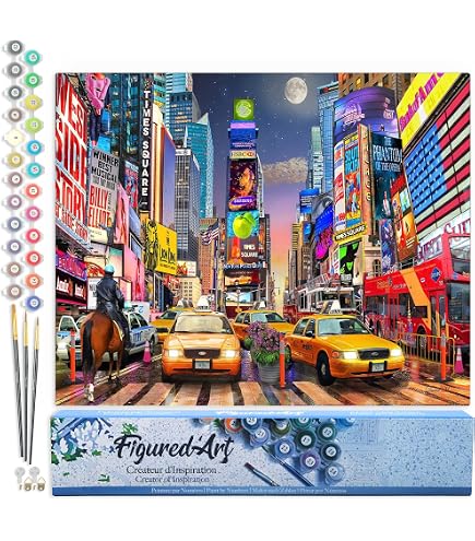 Figured'Art Pintar por Numeros Adultos Paraguas en el aire 2 - Manualidades pintura acrilica Kit Cuadro DIY completo - 40x50cm sin bastidor Figured'Art Pintar por Numeros Adultos Paraguas en el aire 2 - Manualidades pintura acrilica Kit Cuadro DIY completo - 40x50cm sin bastidor