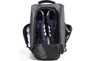 Athletico Golf-Schuhtasche – Reißverschluss-Schuh-Tragetaschen mit Belüftung und Außentasche für Socken, Tees, etc. (grau)