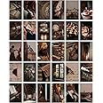 Thepaper9store Dark Academia Collage Kit Aesthetic Room Decor Self Adhesive Wall Posters Kit for Bed Room Decoration Teen's room Decor (Set of 30, Brown)