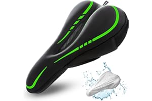 RONUX Coussin étroit de selle de vélo, [mousse à mémoire de forme et gel supplémentaires] Coussin de selle de vélo confortable, pour vélo de route, Peloton VTT, accessoires de cyclisme confortables,