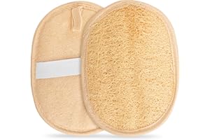 CRAFTSOFEGYPT Exfoliating Body Scrubber Loofah Pads - Natural Egyptian Bath & Shower Scrub Sponge - Biodegradable Luffa Face Wash Exfoliator (2 Pack)
