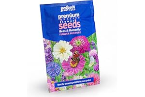 Jamieson Brothers® Butterfly & Bees Mixture Flower Seeds (Approx. 115 seeds) - Grow Beautiful Flowers At Home Or At The Allotment to Attract Pollinators and Add Colour and Fragrance