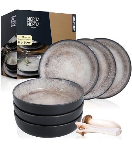 6 Bols Ovales Céramique Kadum - 21.7x19cm - Beige, Lave-vaisselle Et Micro-ondes
