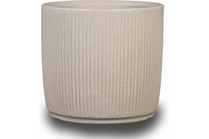 ‎SCHEURICH Scheurich Linetto 30, Pflanzgefäß/Blumentopf/Pflanzkübel, rund, Farbe: Sand, hergestellt mit recyceltem Kunststoff, 10 Jahre Garantie, für den Außenbereich