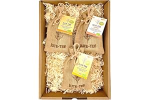 ‎JUTEVITAL Bio Teegeschenk für Sie | Besondere Geschenkidee | Jute-Tee Geschenkset mit 3 Sorten im Jutesäckchen