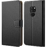 HOOMIL Handyhülle für Huawei Mate 20 Hülle, Premium Leder Tasche Flip Schutzhülle für Huawei Mate 20 Smartphone, Schwarz