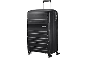 AMERICAN TOURISTER American Tour Master Sunide - Spinner L, valigia espandibile, 77 cm, 106/118 L, nero (nero)