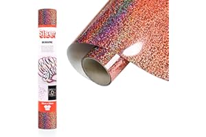 Siser Holographic Gold Orange, 30 cm x 0,5 m, vinyle thermotransférable thermocollant holographique pour la personnalisation des tissus, vêtements et accessoires, loisirs créatifs, facile à couper