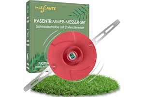 i-LEFANTE Metallmesser-Set für Einhell Akku-Rasentrimmer | Kompatibel mit Gardol & Gartenmeister | Inkl. Schneidscheibe & Montagematerial | für Einhell Rasentrimmer Ersatzteile