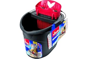 Vileda Revolution Sistema lavapavimenti con Secchio e Piastra Piatta, Panno in Microfibra, per Tutti i Tipi di Pavimento, lavapavimenti sostenibile, Love it Clean