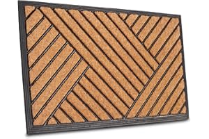 ‎HANSE HOME Hanse Home Fußmatte Kokos und Gummi für Innen und Außen - Outdoor Schmutzfangmatte Natur, Kokosmatte Outdoor Streifen Muster, Wetterfest und rutschfest für Flur, Terrasse, Eingangsbereich - 45x75cm