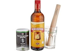 TIRRITO Velho Barreiro Caipi-Set II-Caiprinha Bundel, Cachaca, Rohrzucker, Stampfer, Glas in Geschenkverpackung (1 x 0.7 l)