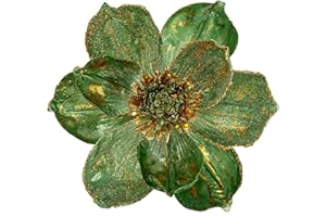 ‎BRIFUL Briful 4 Stücke Weihnachtsstern Christbaumschmuck Magnolie Kunstblumen mit Glitzern Poinsettia Kunstzweig Weihnachtliche Dekoration Weihnachtsbaum Neujahr Ornamente