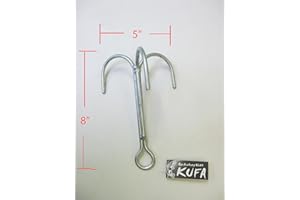 KUFA Galvanized Steel Grapple Hooks, 8" H x 5" W