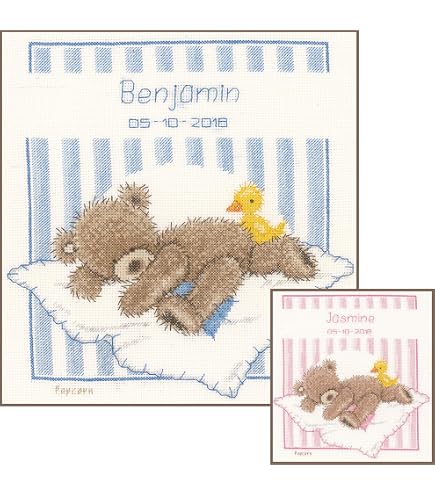 Kit Point De Croix Compté Janlynn 'Fleur Fille Peluche' - Neuf, Prêt à Broder