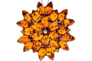 SILVERAMBER JEWELLERY UK Ciondolo insolito in ambra baltica e argento Sterling 1702